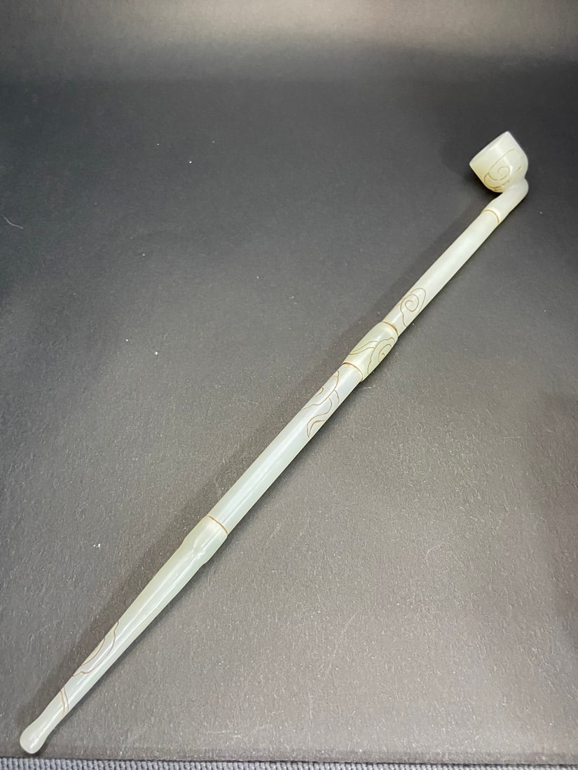 An Exquisite White Jade Auspicious Cloud Pattern Ornament - 6