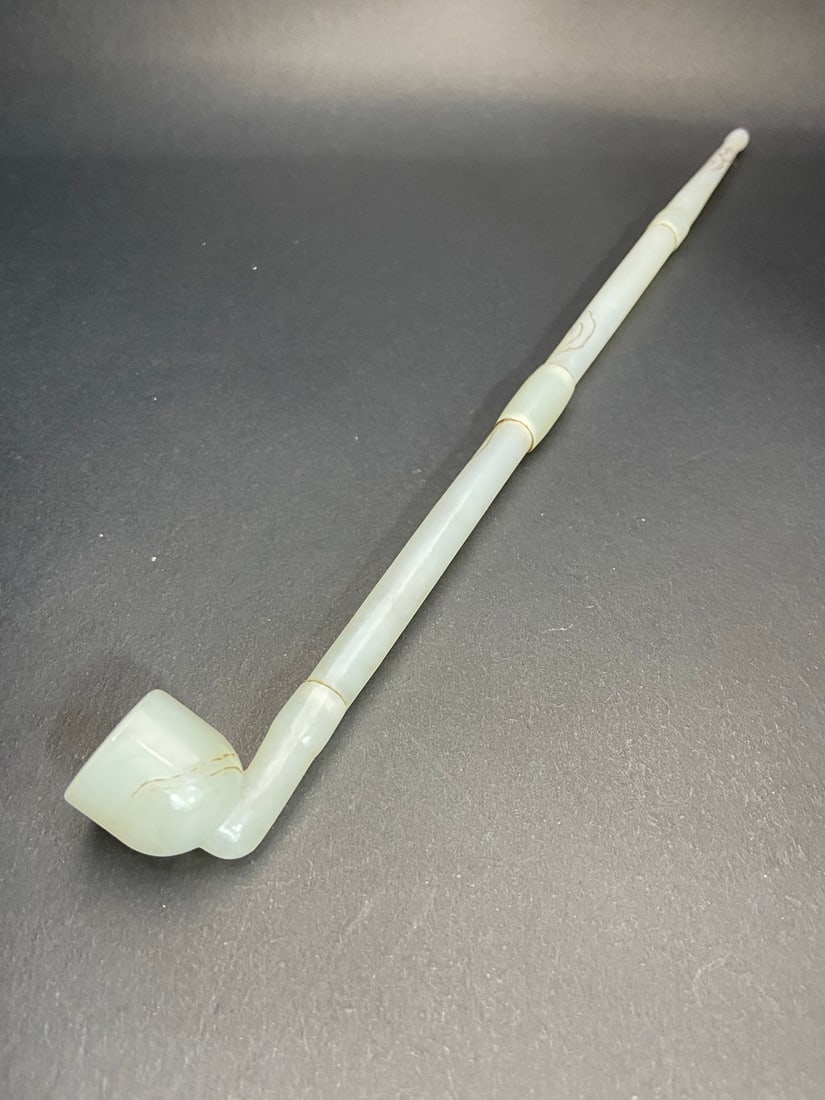 An Exquisite White Jade Auspicious Cloud Pattern Ornament - 9