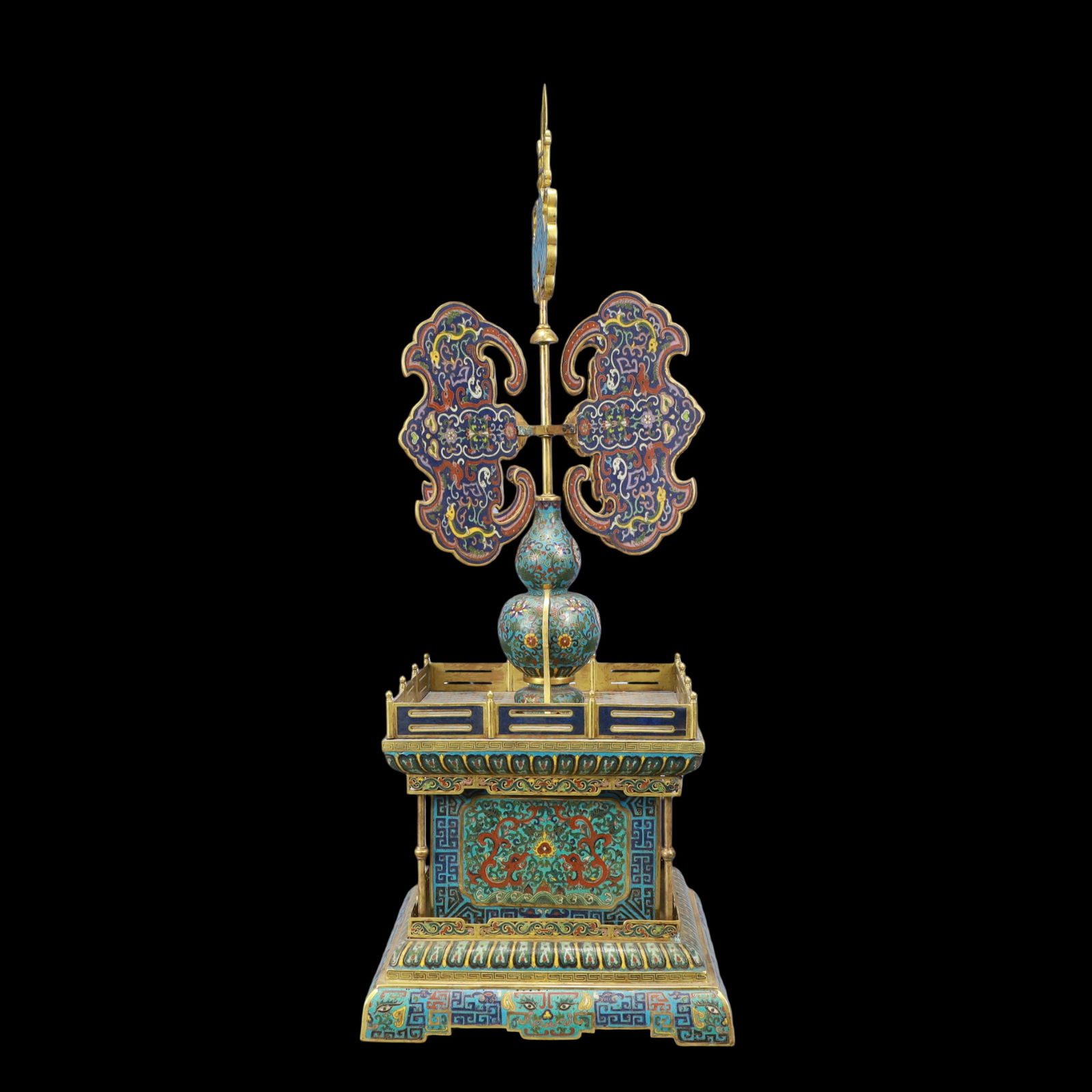 A Exquisite Cloisonne Lotus Pattern Dragon Pattern Beast-Face Pattern Ornament - 4