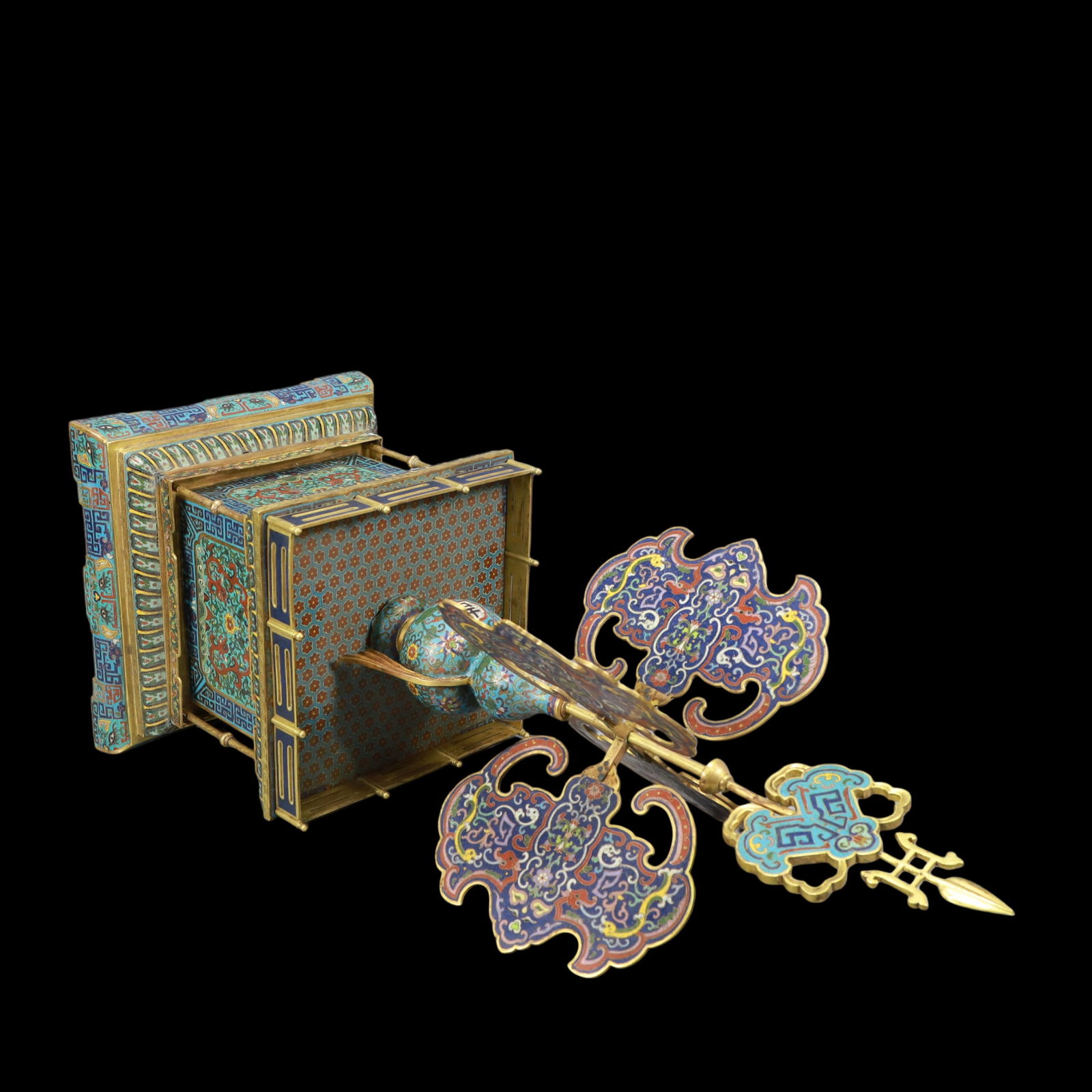 A Exquisite Cloisonne Lotus Pattern Dragon Pattern Beast-Face Pattern Ornament - 7