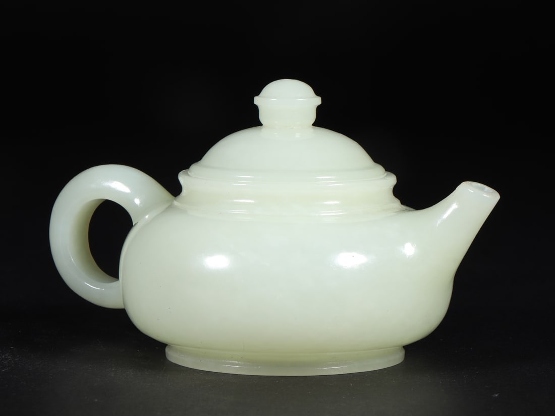 An Exquisite White Jade Teapot - 4