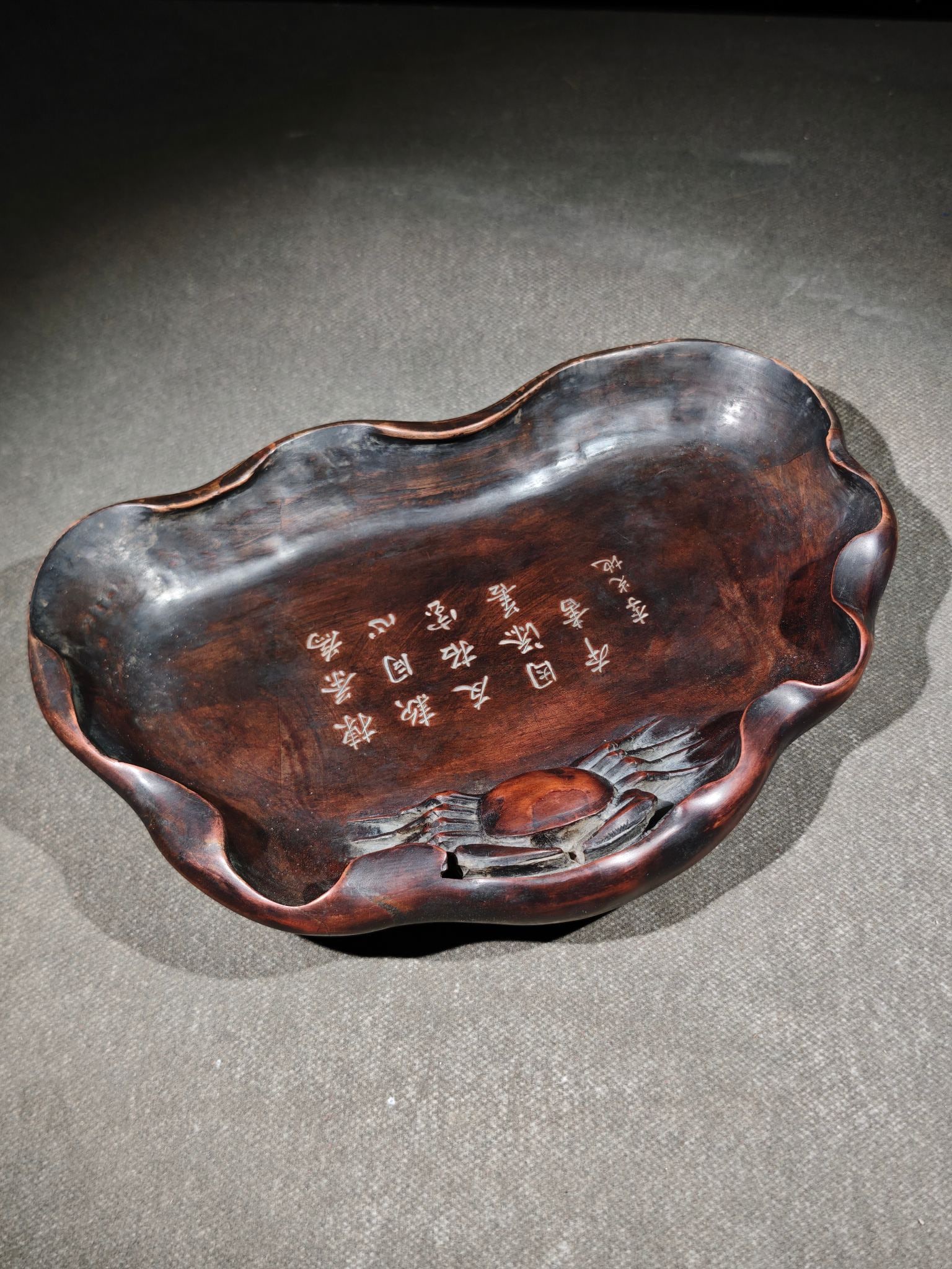 An Exquisite Crab Pattern Inkstone - 5