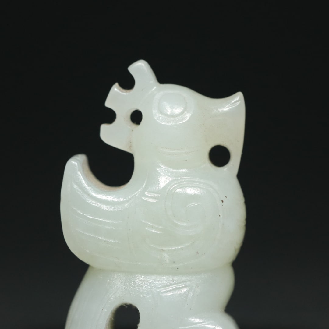 An Exquisite White Jade Bird Pendant - 7
