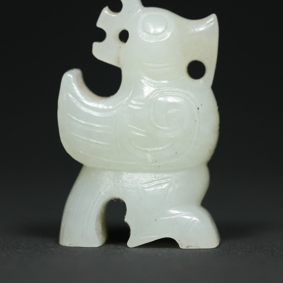 An Exquisite White Jade Bird Pendant - 8