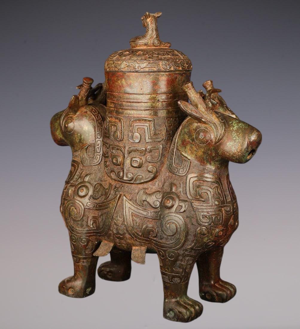 An Exquisite Bronze Beast-Face Pattern Censer - 5