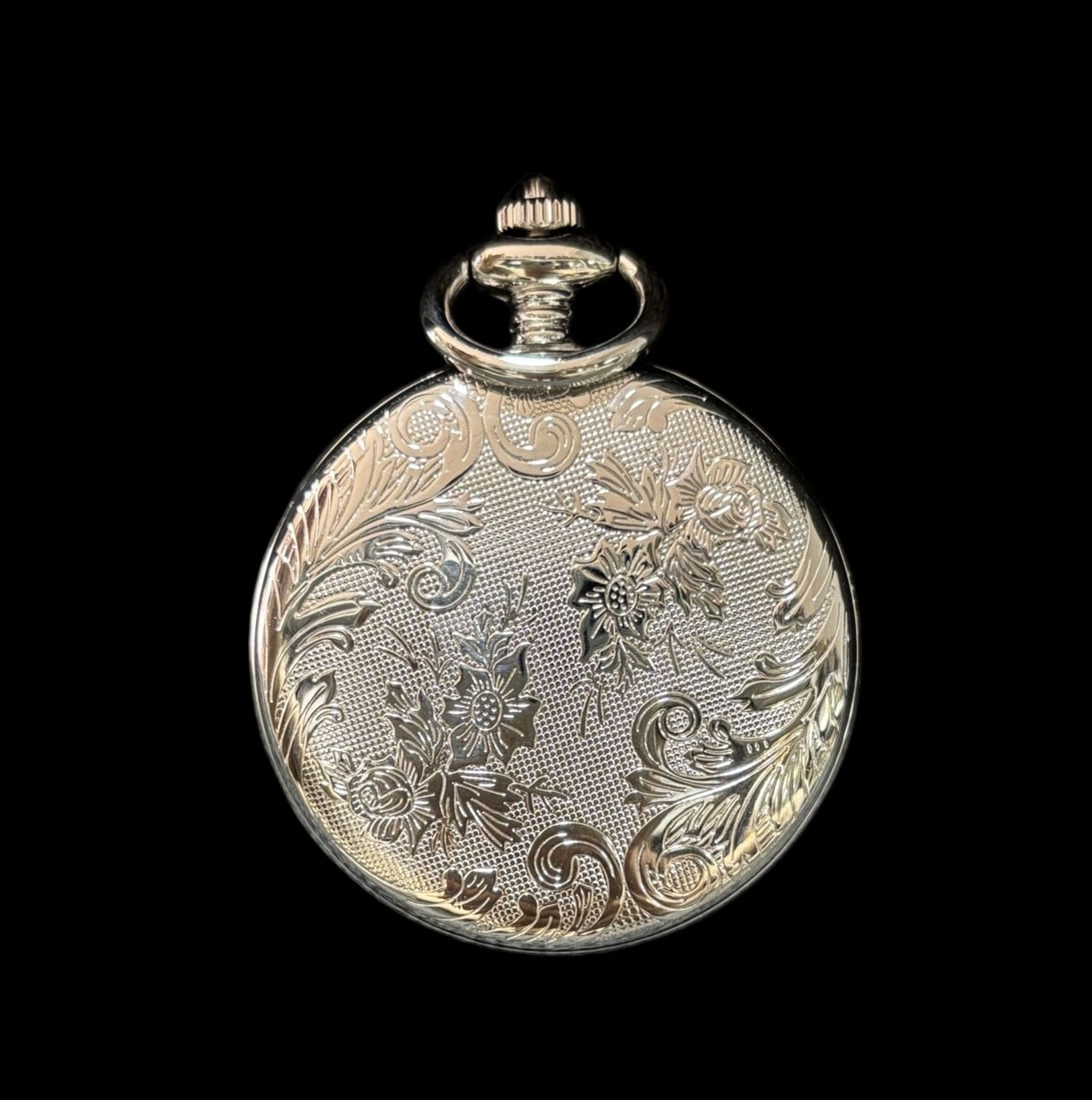 An Exquisite Gilt Silver Flower Pattern Pocket watch - 2