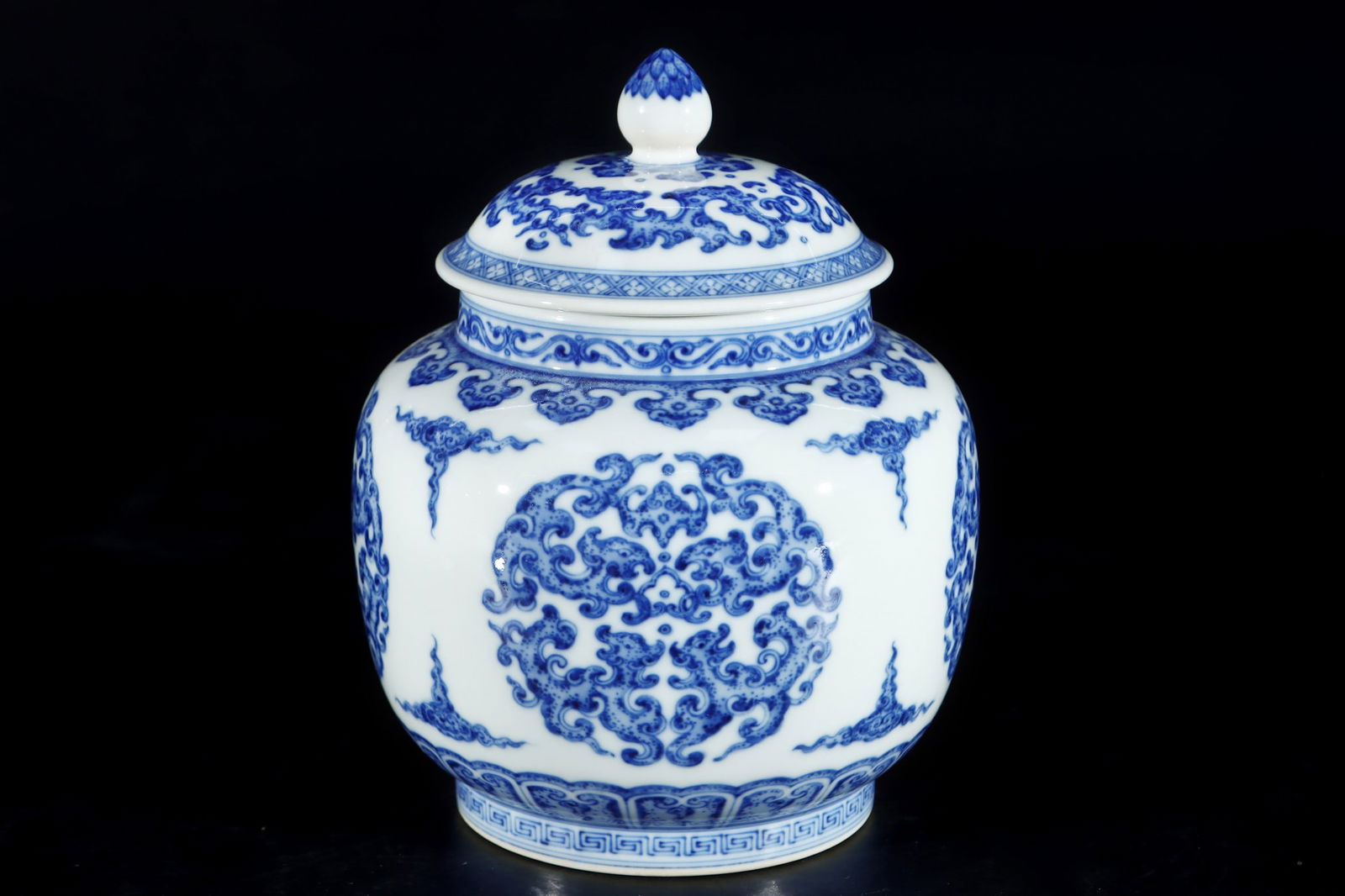 An Exquisite Blue and White Chi-Dragon Pattern Tea Caddy - 6