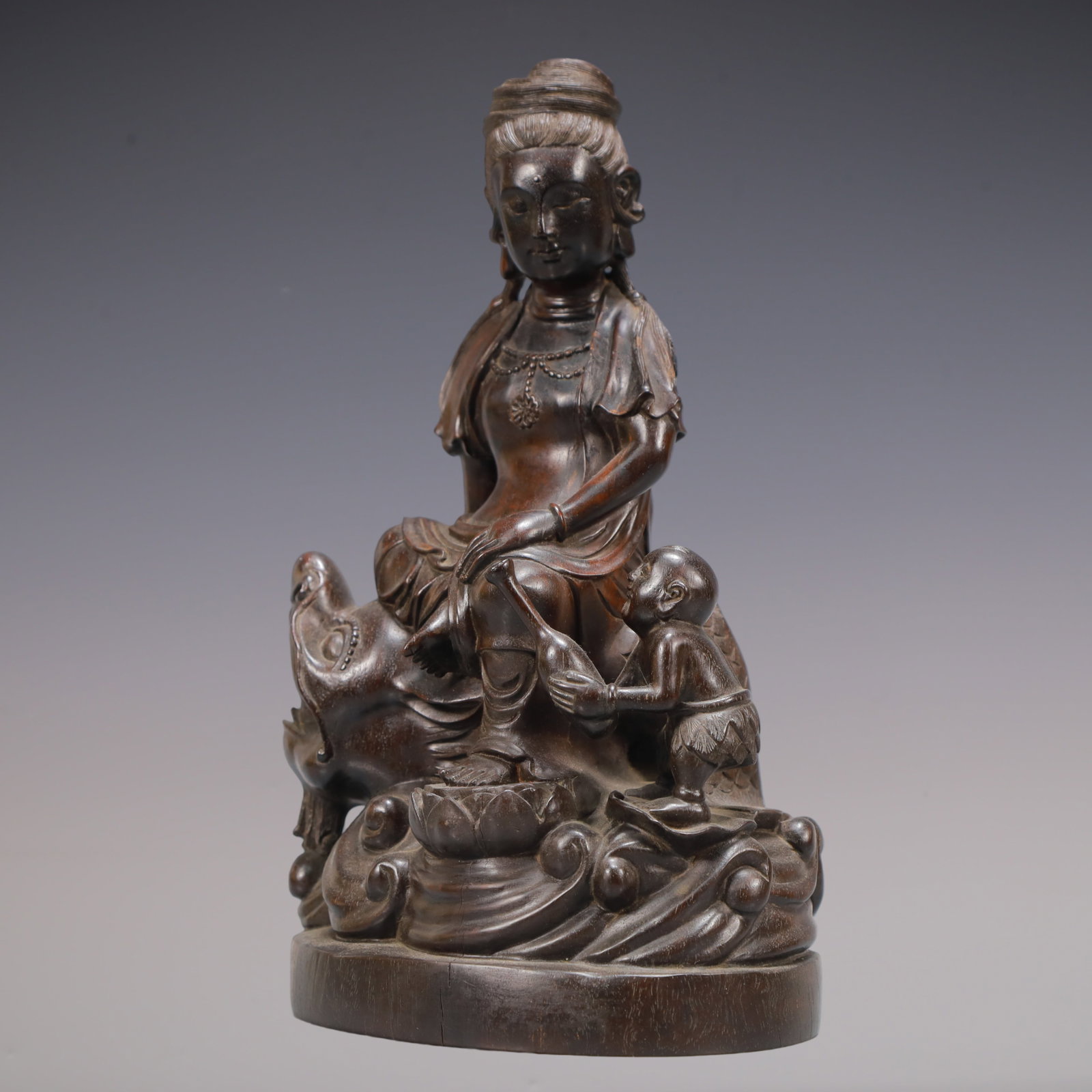 A Exquisite Eaglewood Statue of Avalokitesvara Ornament - 4