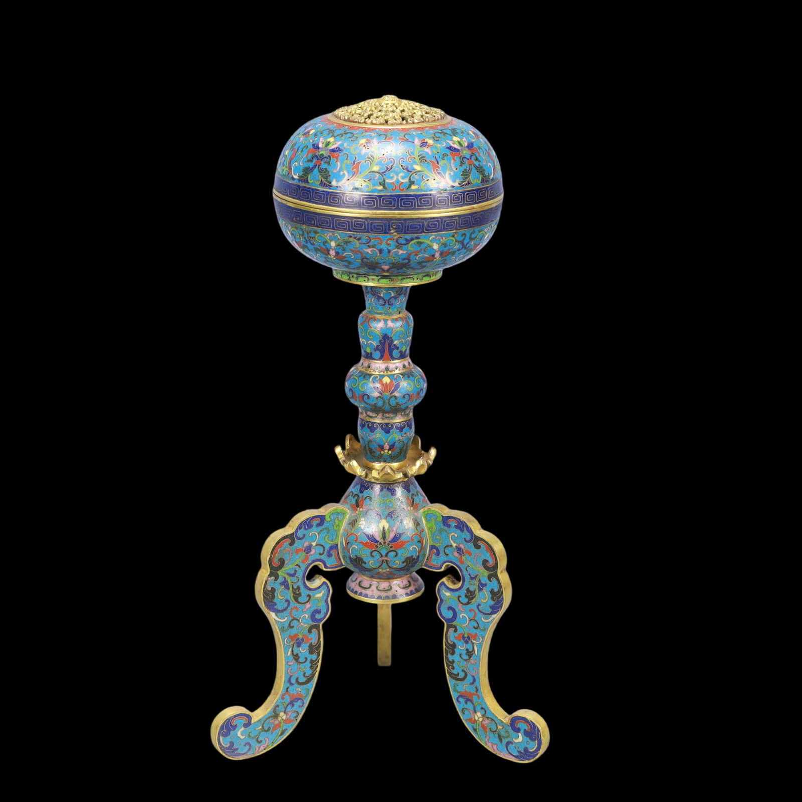 A Exquisite Cloisonne Lotus Pattern Censer - 4