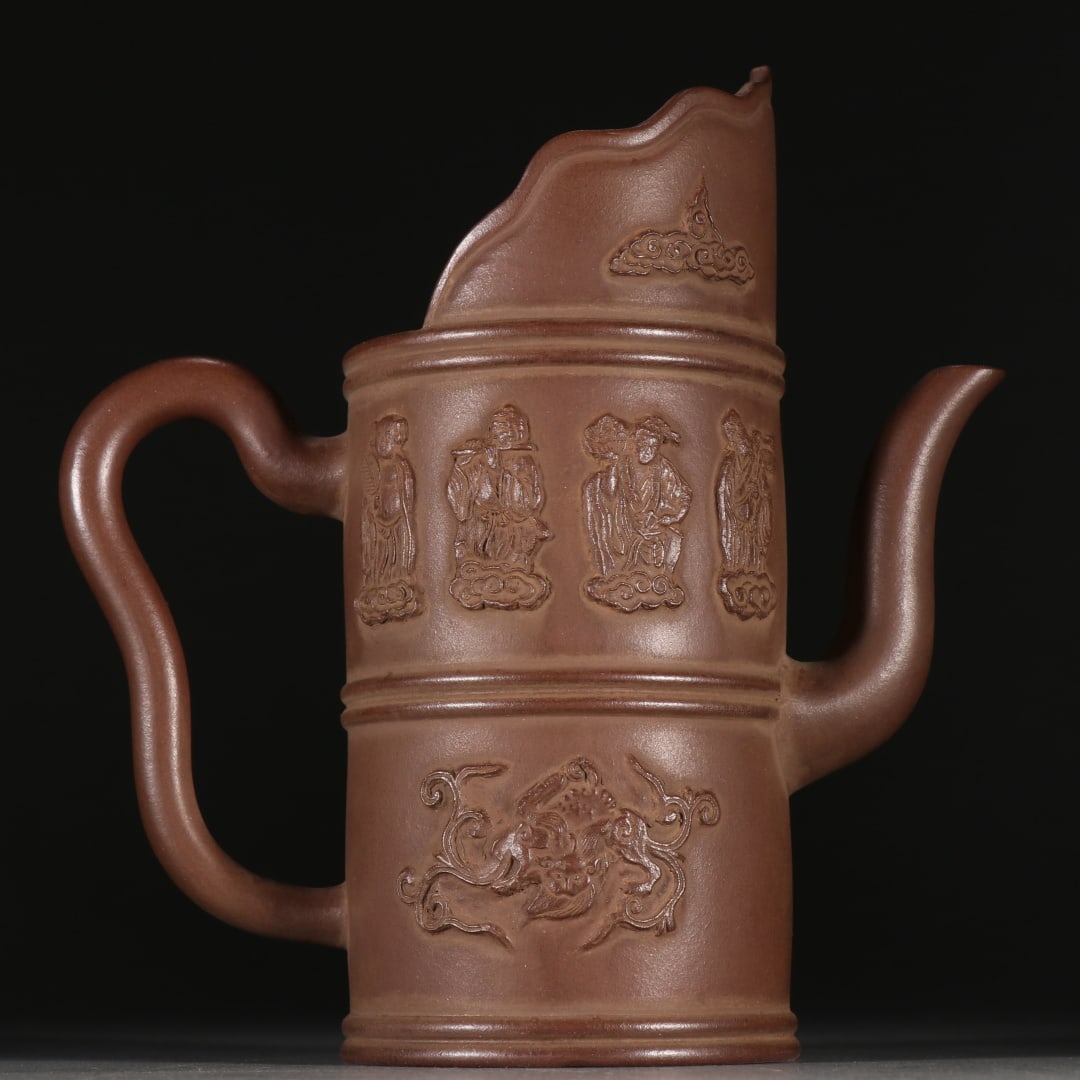 An Exquisite Purple Sands Figure Pattern Teapot - 4