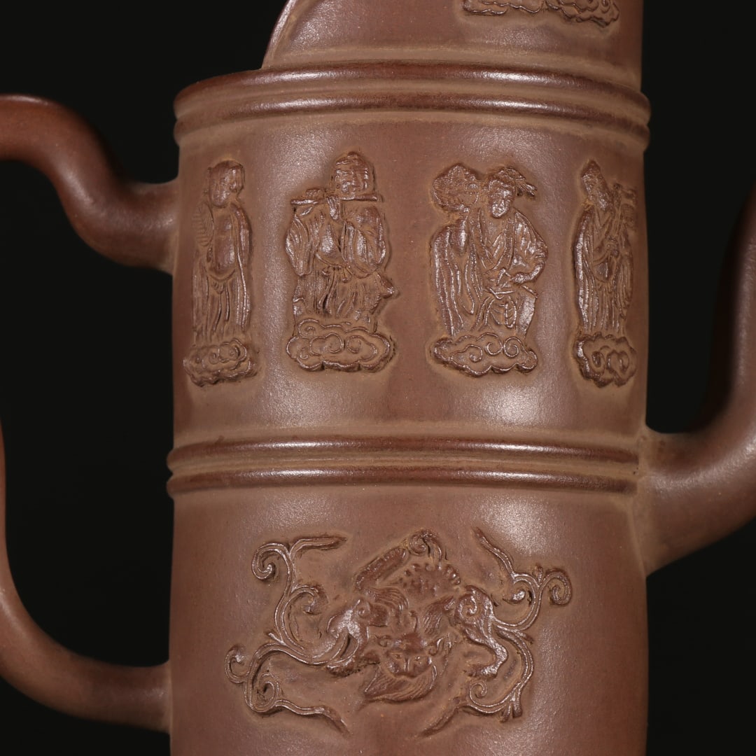 An Exquisite Purple Sands Figure Pattern Teapot - 6