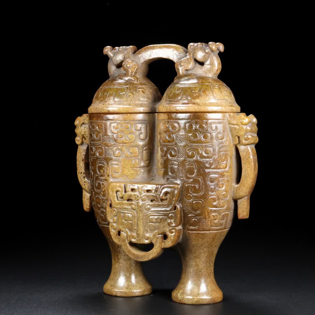 A Han Dynasty jade double bottle - 5