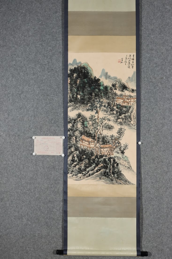 A landscape painting by Huang Binhong: Huang Binhong's landscape paintings SIZE: L:89x46cm (The Dimensions Of All Batches Are Manually Measured.If You Need More Detailed Information, Please Contact Our Customer Service Before Bidding.)