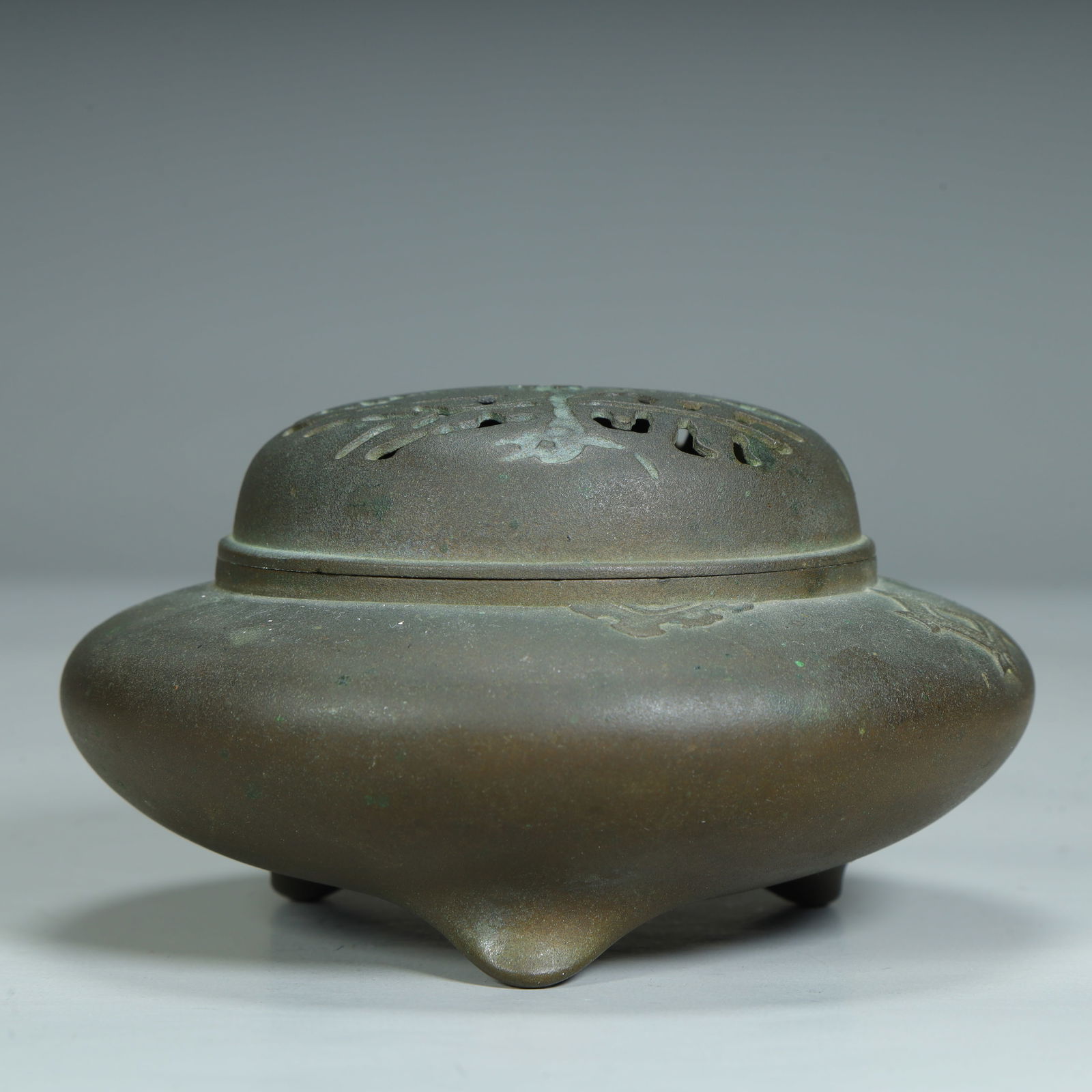 A copper three-legged incense burner - 2