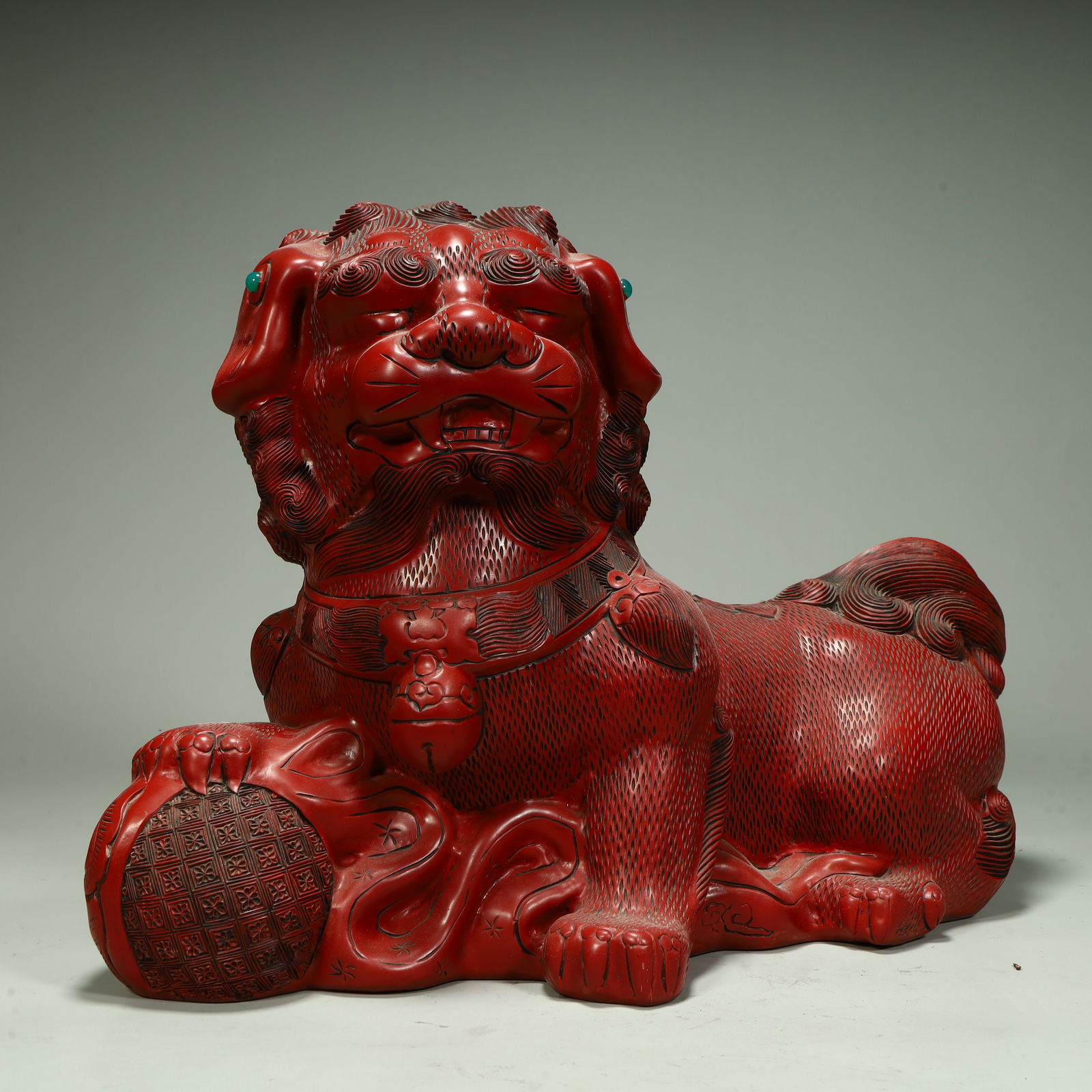 A red ball lion ornament - 2