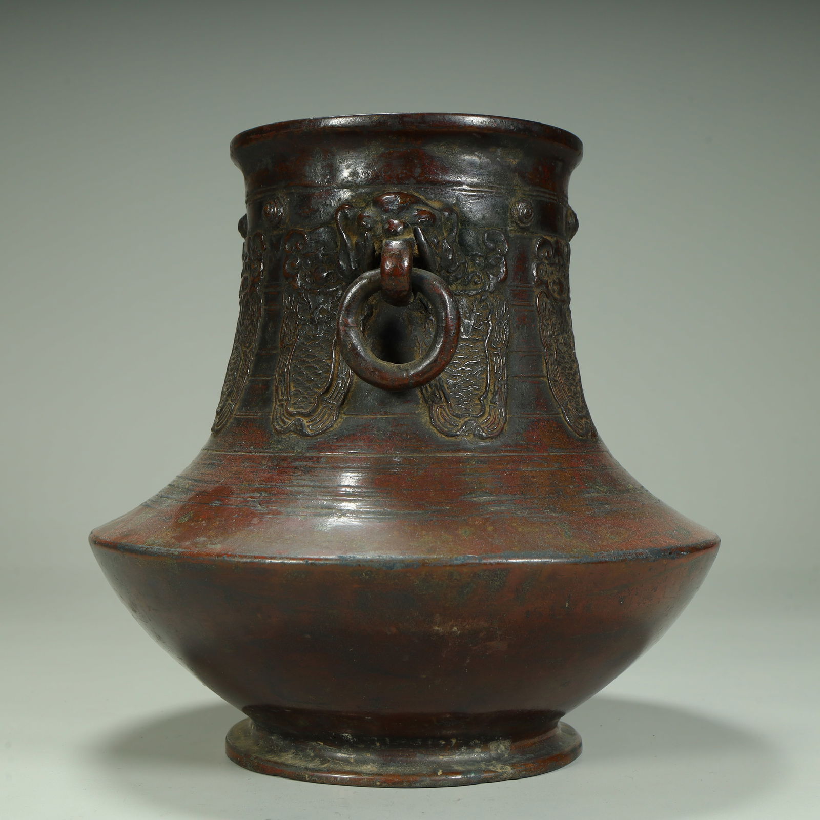 A bronze beast earring Kuilong pattern statue - 5