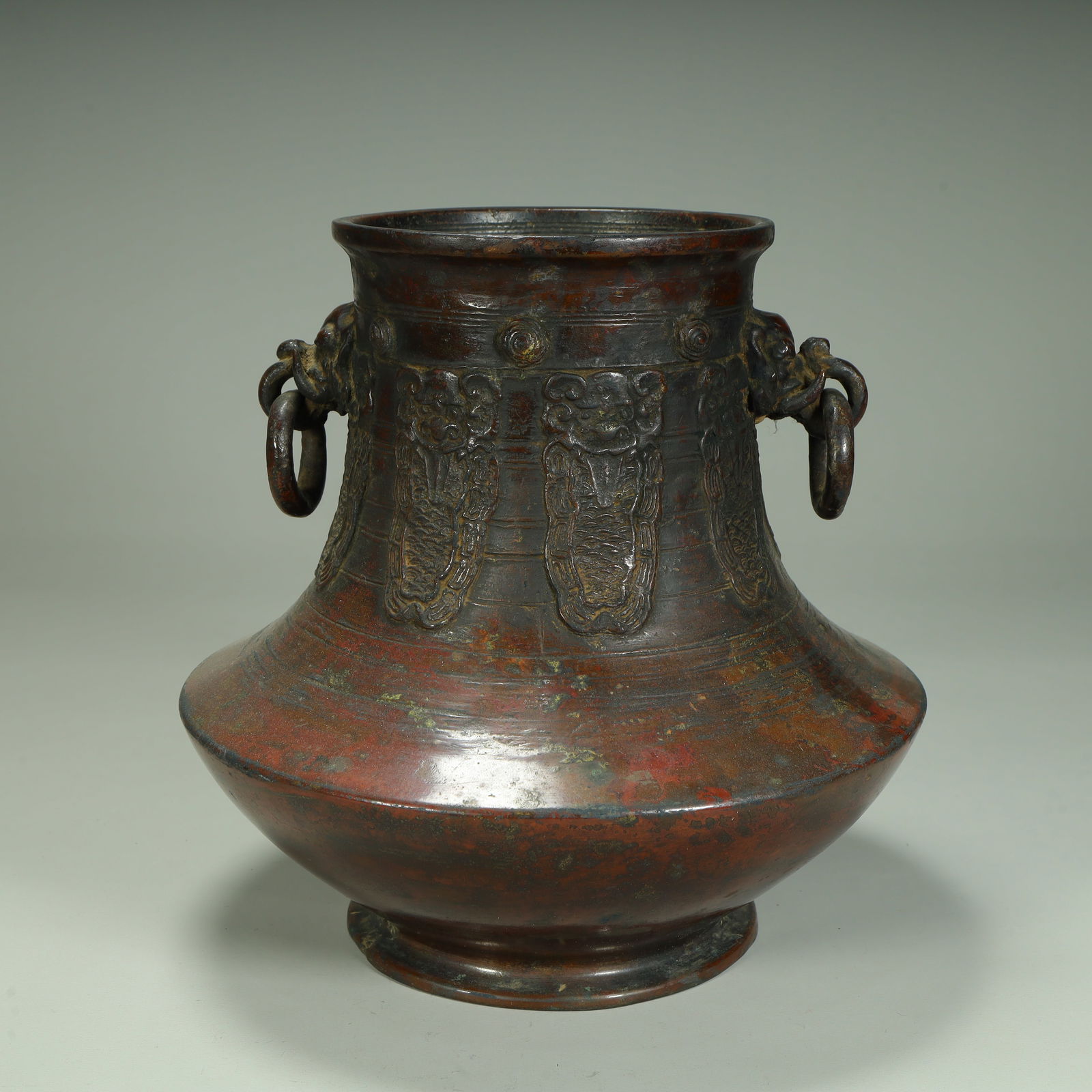 A bronze beast earring Kuilong pattern statue - 7