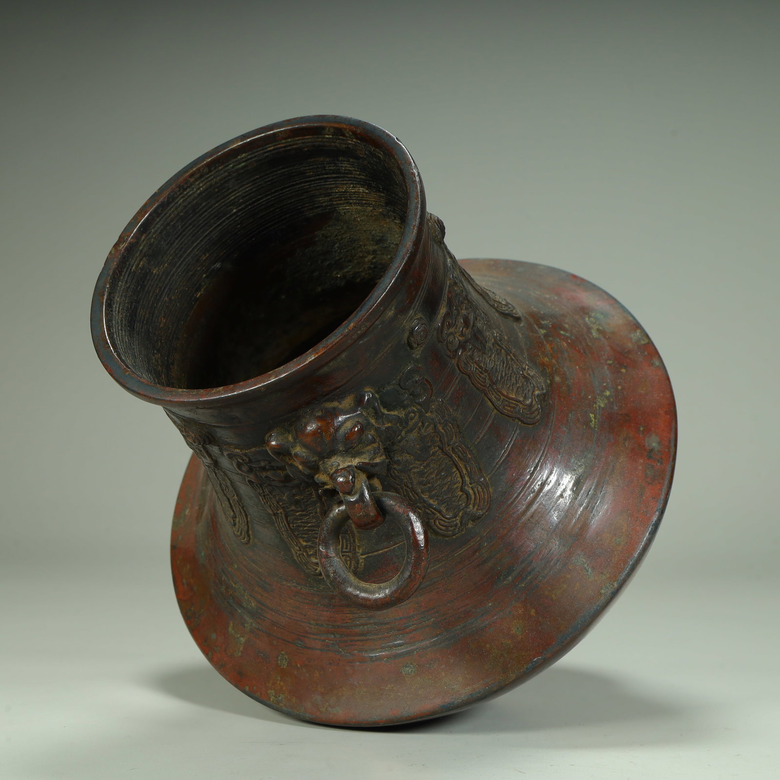 A bronze beast earring Kuilong pattern statue - 8