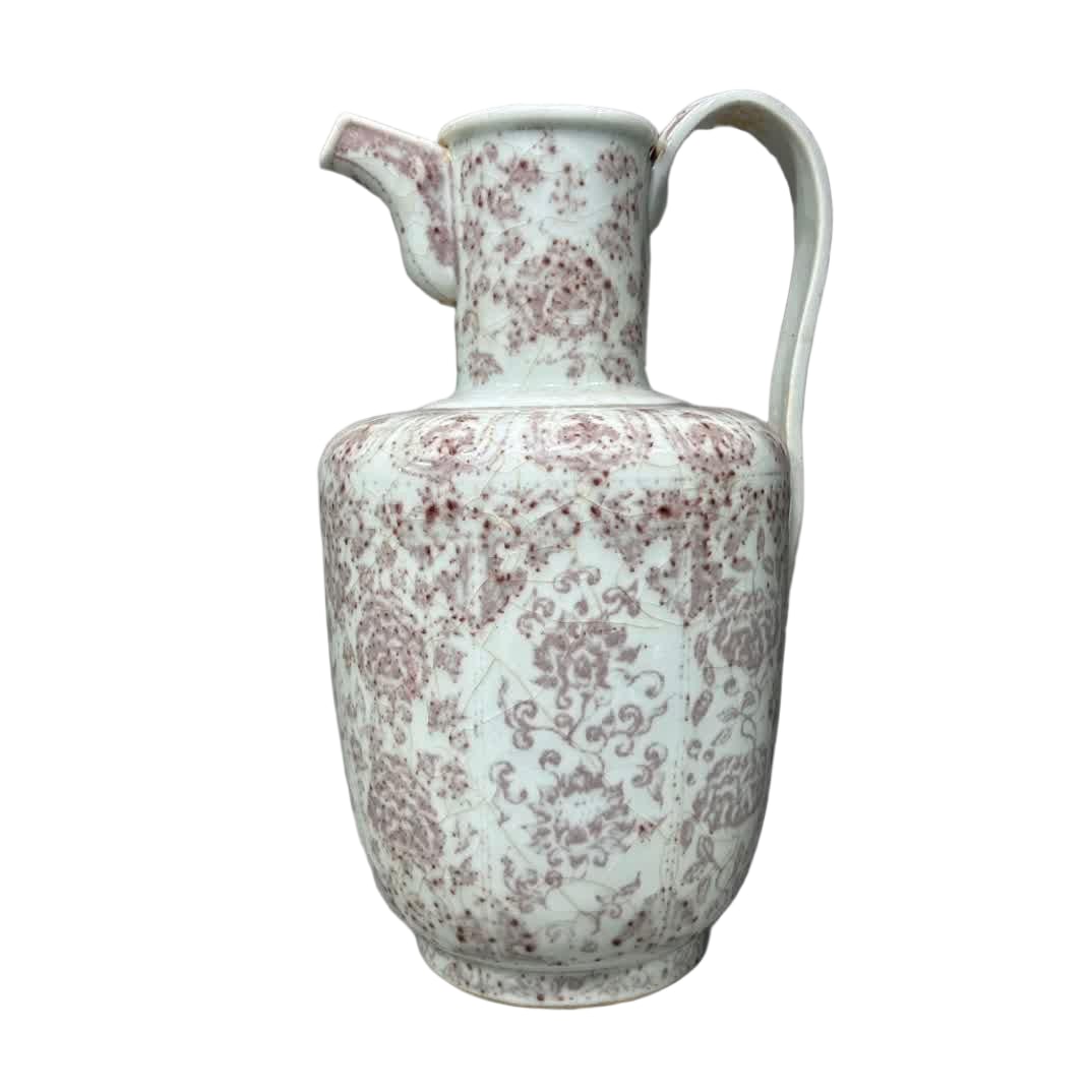 A Qing Dynasty glazed red flower pot: Qing Dynasty glazed red pouring flower pot SIZE: H:31cm W:18cm (The Dimensions Of All Batches Are Manually Measured.If You Need More Detailed Information, Please Contact Our Customer Service Before Bi