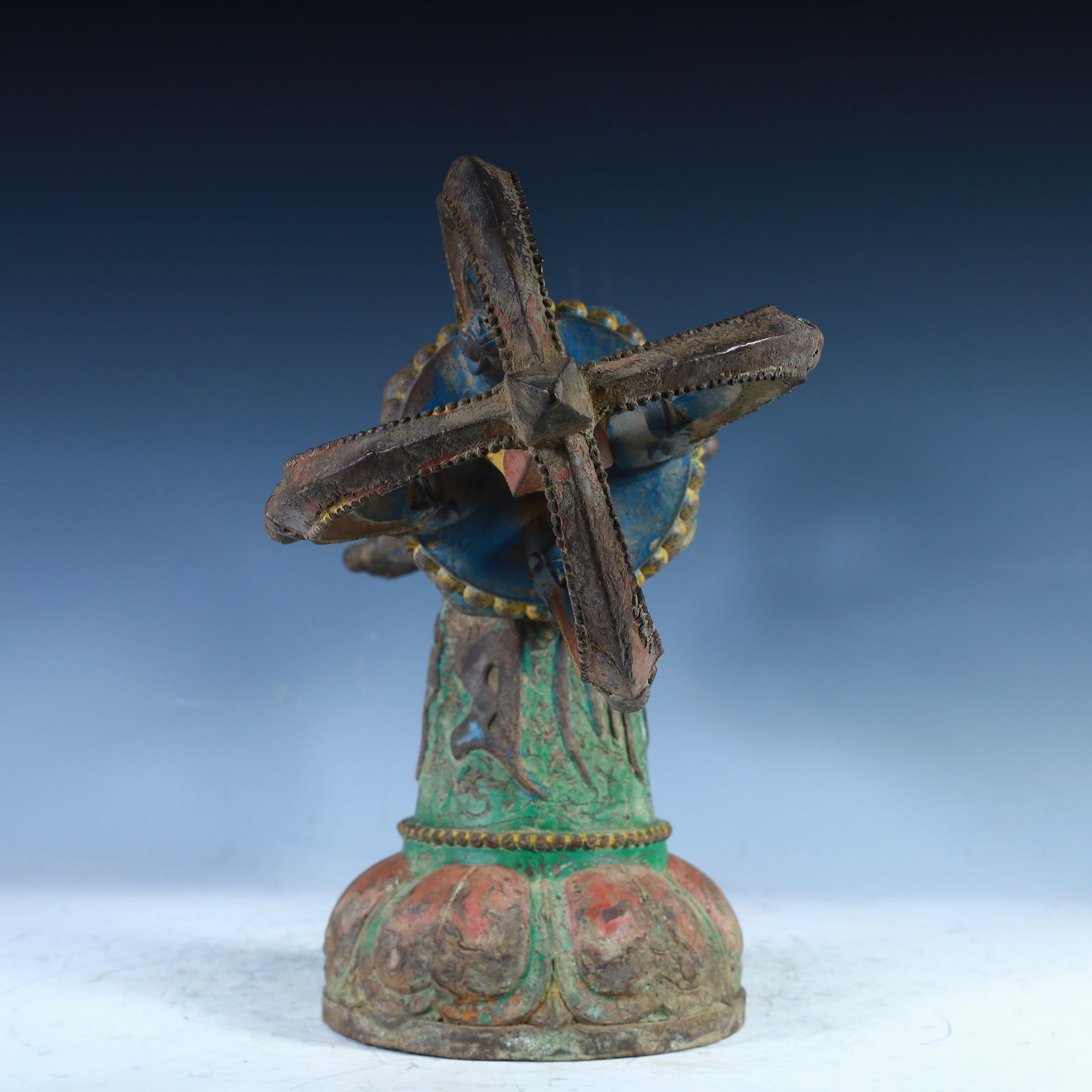 A Ming Dynasty painted copper vajra - 2
