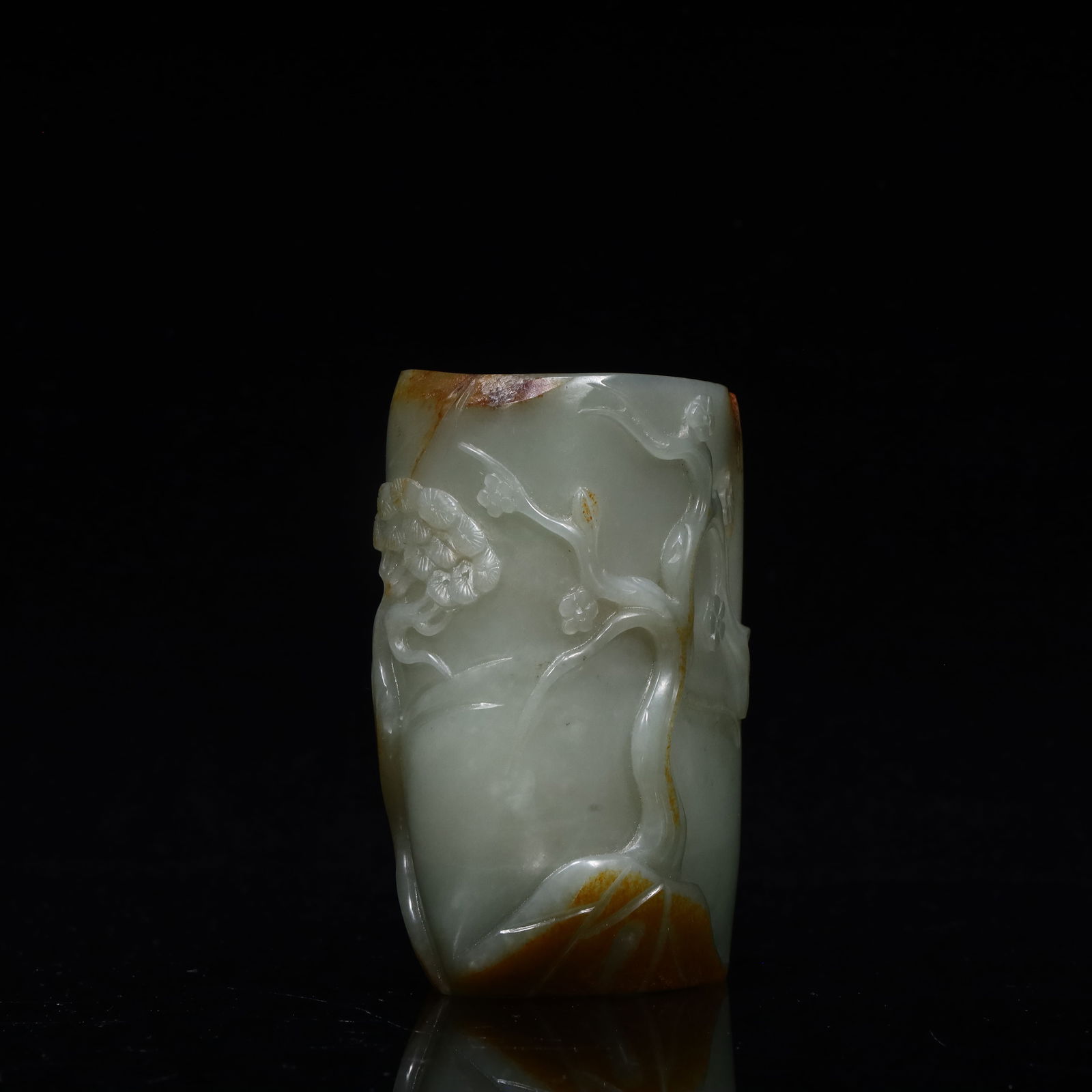 A Hetian jade pine crane longevity pen holder - 2