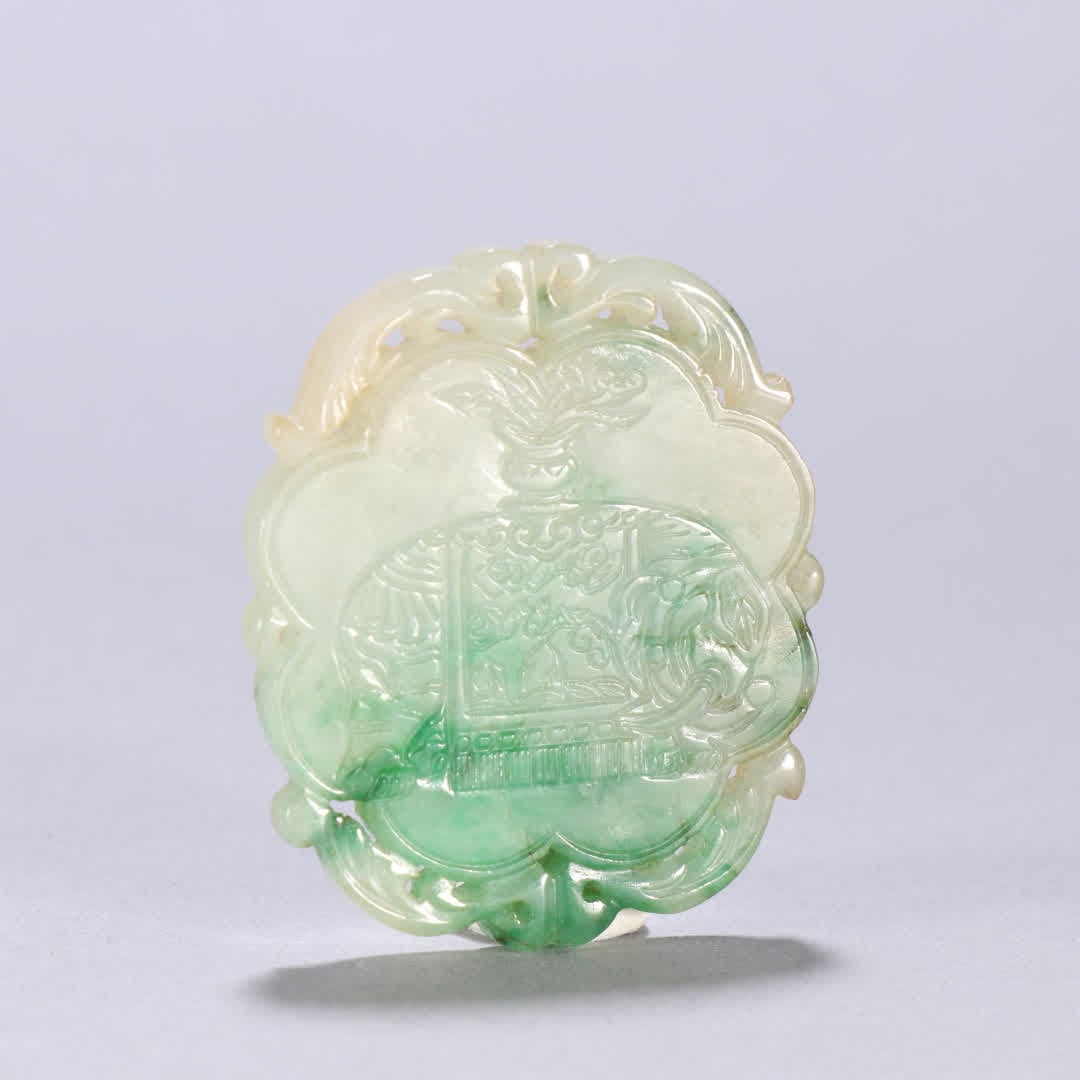 A piece of Qing Dynasty jade Taiping has an elephant plaque: Qing Dynasty jade Taiping has an elephant plaque SIZE: H:5.2cm W:4.4cm W:26.4g (The Dimensions Of All Batches Are Manually Measured.If You Need More Detailed Information, Please Contact Our Customer S