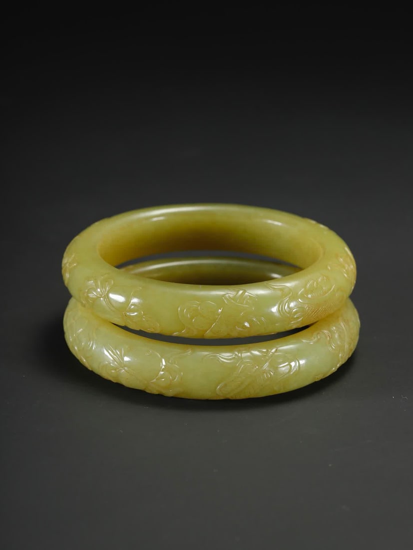 A Hetian topaz eight-treasure pattern bracelet - 5