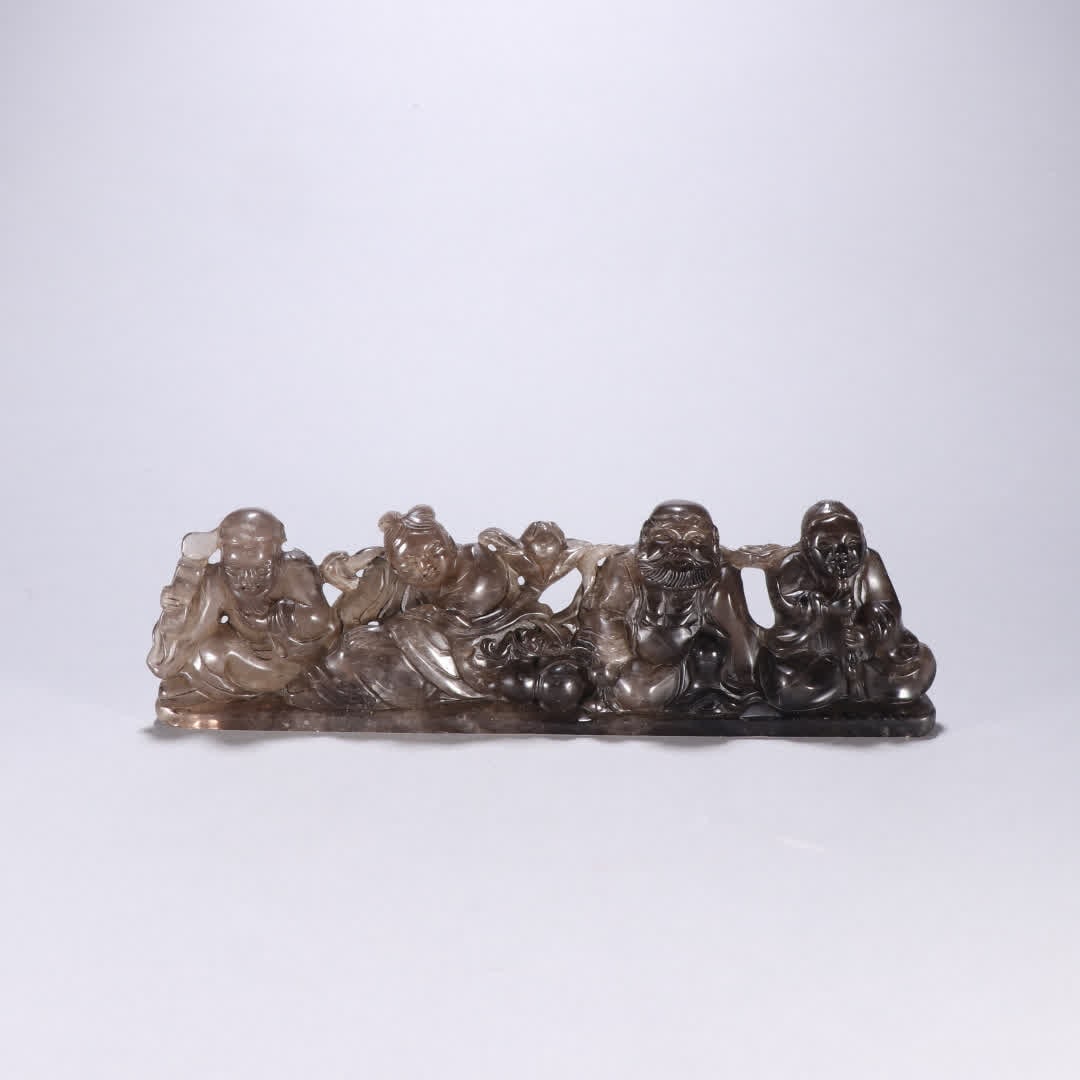 A Qing Dynasty tea crystal dragon pattern inkstone: Qing Dynasty tea crystal dragon pattern inkstone SIZE: H:3.2cm W:17.5x10.9cm W:1124.9g (The Dimensions Of All Batches Are Manually Measured.If You Need More Detailed Information, Please Contact Our Cu