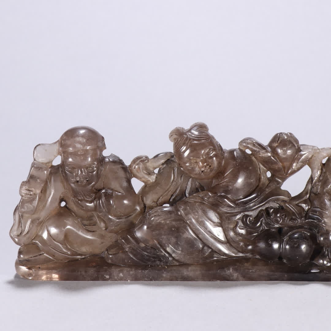 A Qing Dynasty tea crystal dragon pattern inkstone - 2