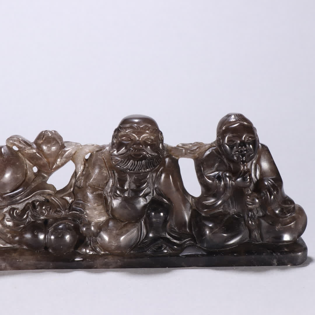 A Qing Dynasty tea crystal dragon pattern inkstone - 3