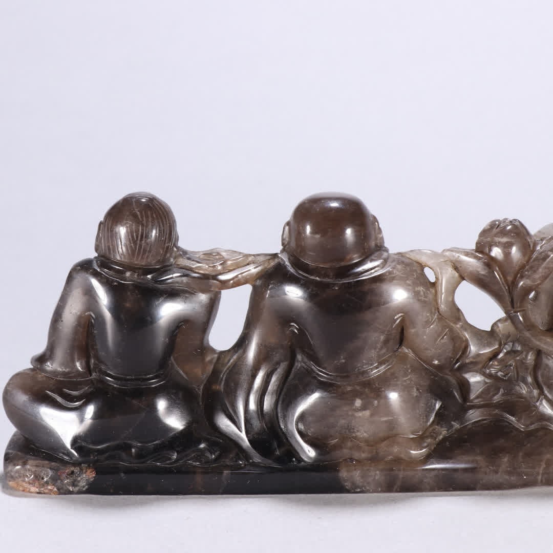 A Qing Dynasty tea crystal dragon pattern inkstone - 6