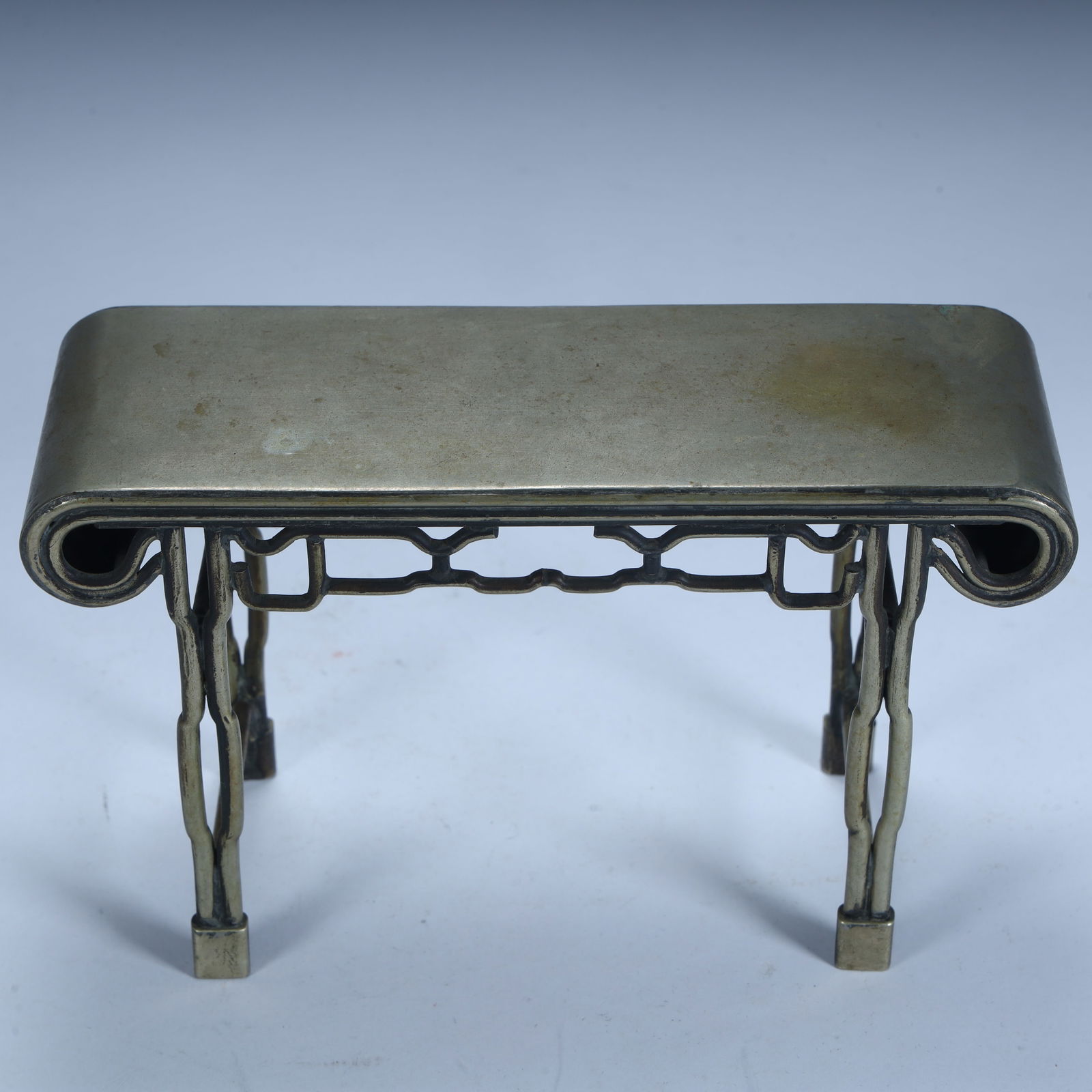 A Qing Dynasty copper imitation bamboo pattern table - 7
