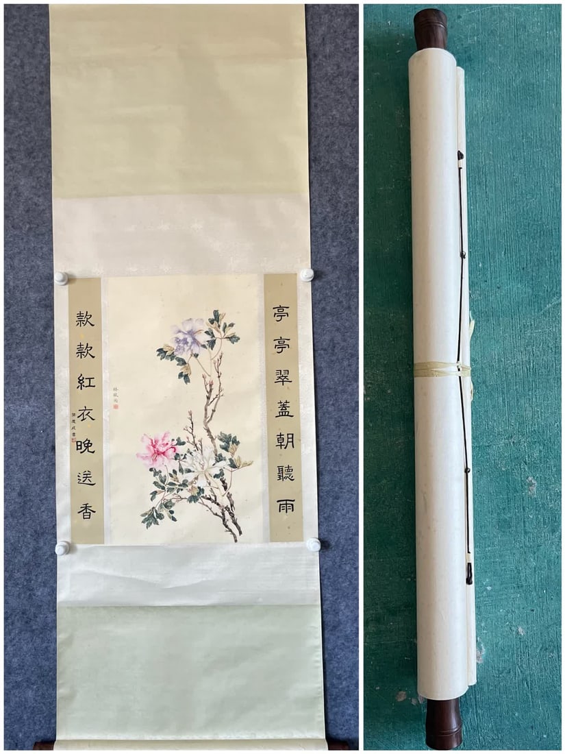 A picture of Lin Huiyin's flowers: Lin Huiyin's flower picture SIZE: Painting Core56x65cm (The Dimensions Of All Batches Are Manually Measured.If You Need More Detailed Information, Please Contact Our Customer Service Before