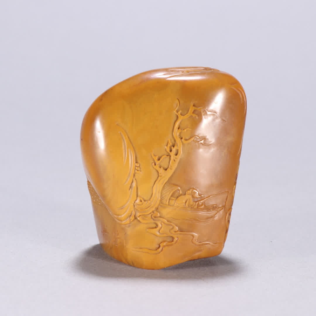 A seal of the Qing Dynasty Tian Huangshi landscape figure: Qing Dynasty Tian Huangshi landscape character seal SIZE: H:6.1cm W:5.2cm W:163.2g (The Dimensions Of All Batches Are Manually Measured.If You Need More Detailed Information, Please Contact Our Custom