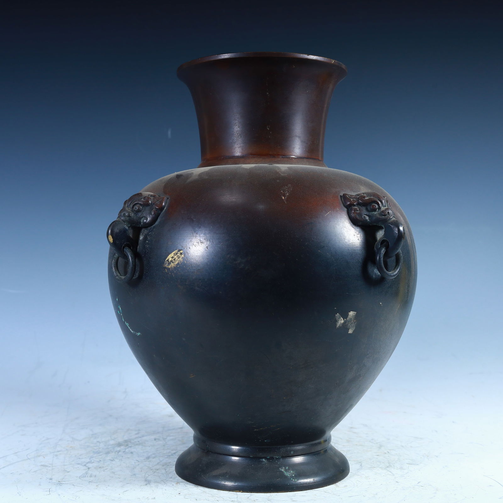 A Han Dynasty copper beast head ring pot - 2