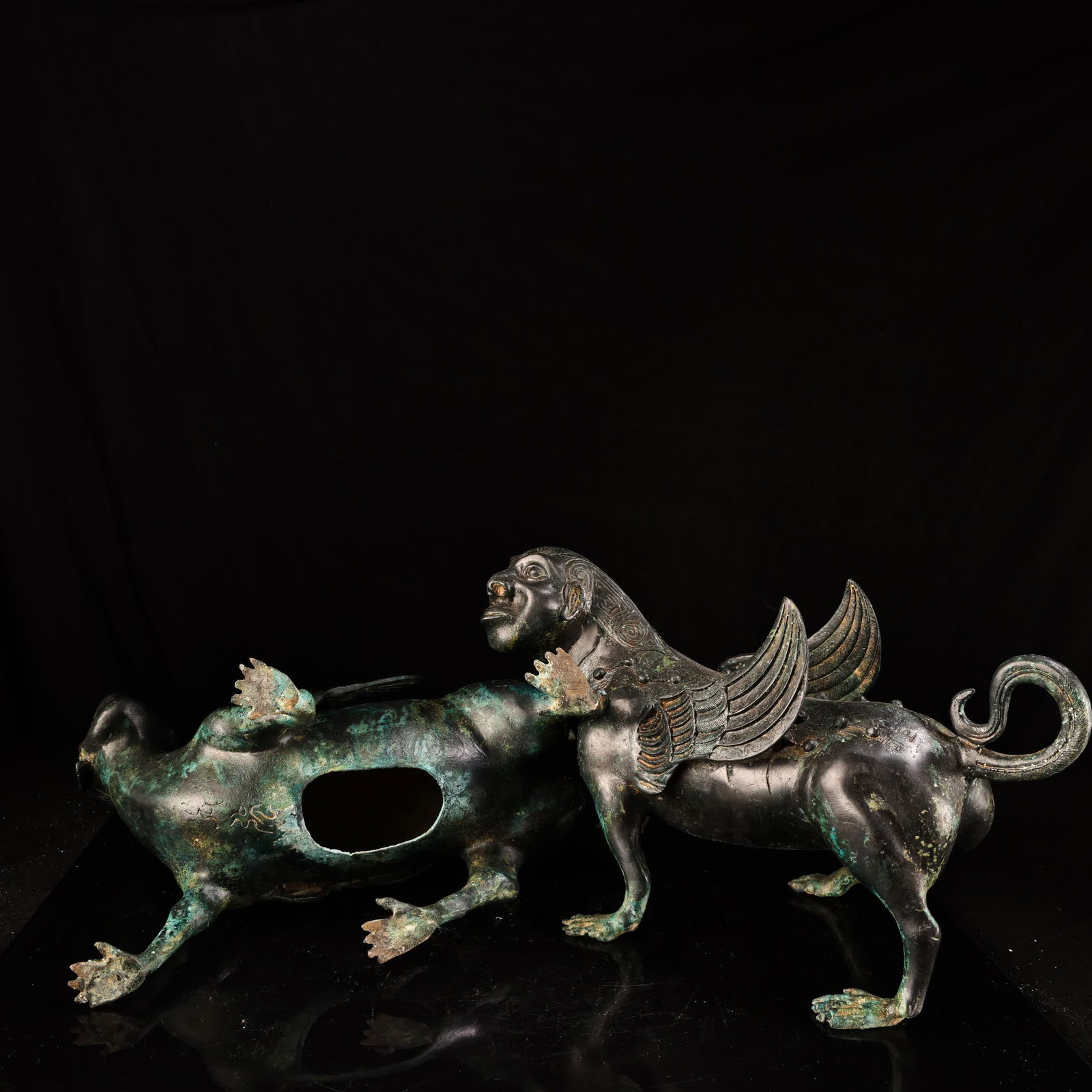 A bronze human-faced flying beast - 9