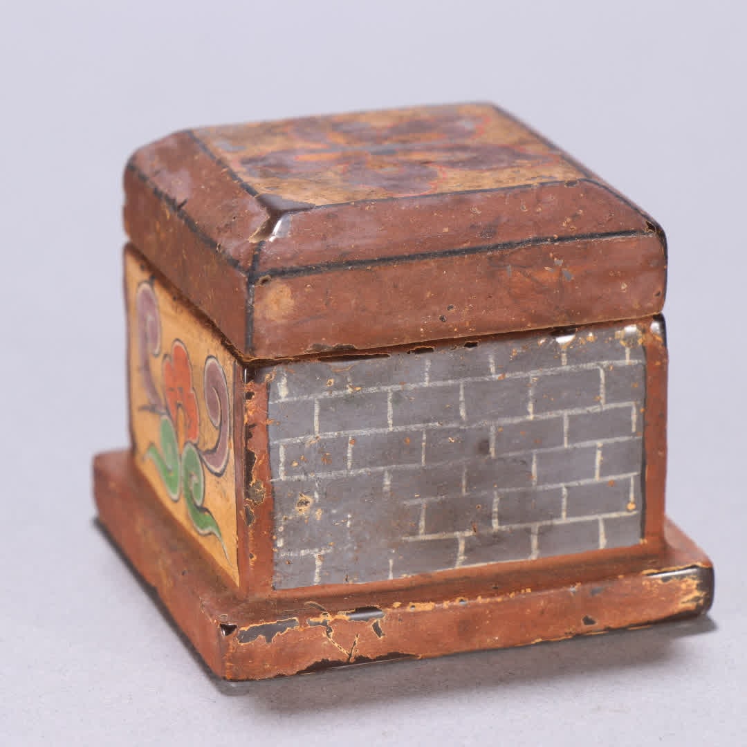 A crystal painted lid box - 4