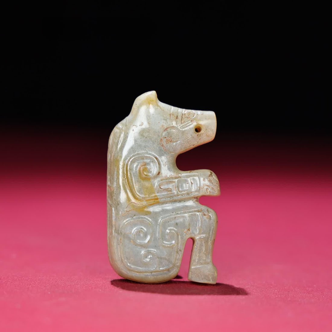 A Han Dynasty jade gray skin bear soldier talisman: Han Dynasty jade gray skin bear soldier talisman SIZE: 57x34x14mm Total W: 59g (The Dimensions Of All Batches Are Manually Measured.If You Need More Detailed Information, Please Contact Our Customer S