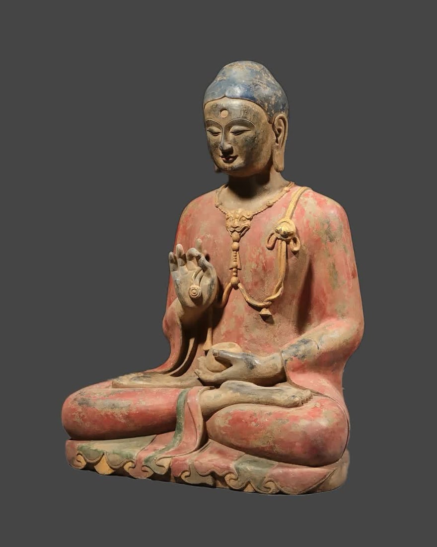 A bluestone painted statue - 2