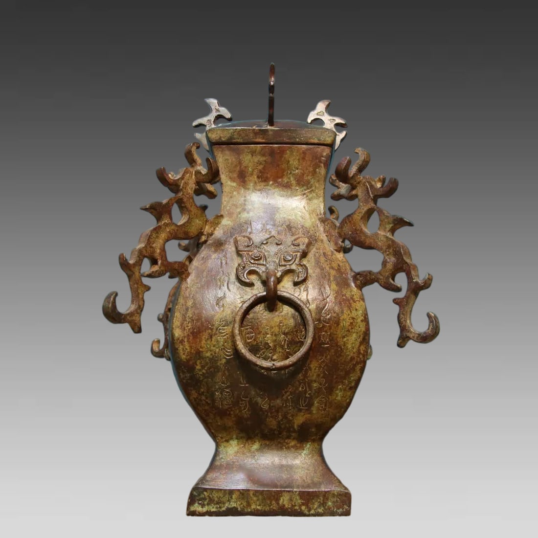 A bronze four-dragon jar - 3