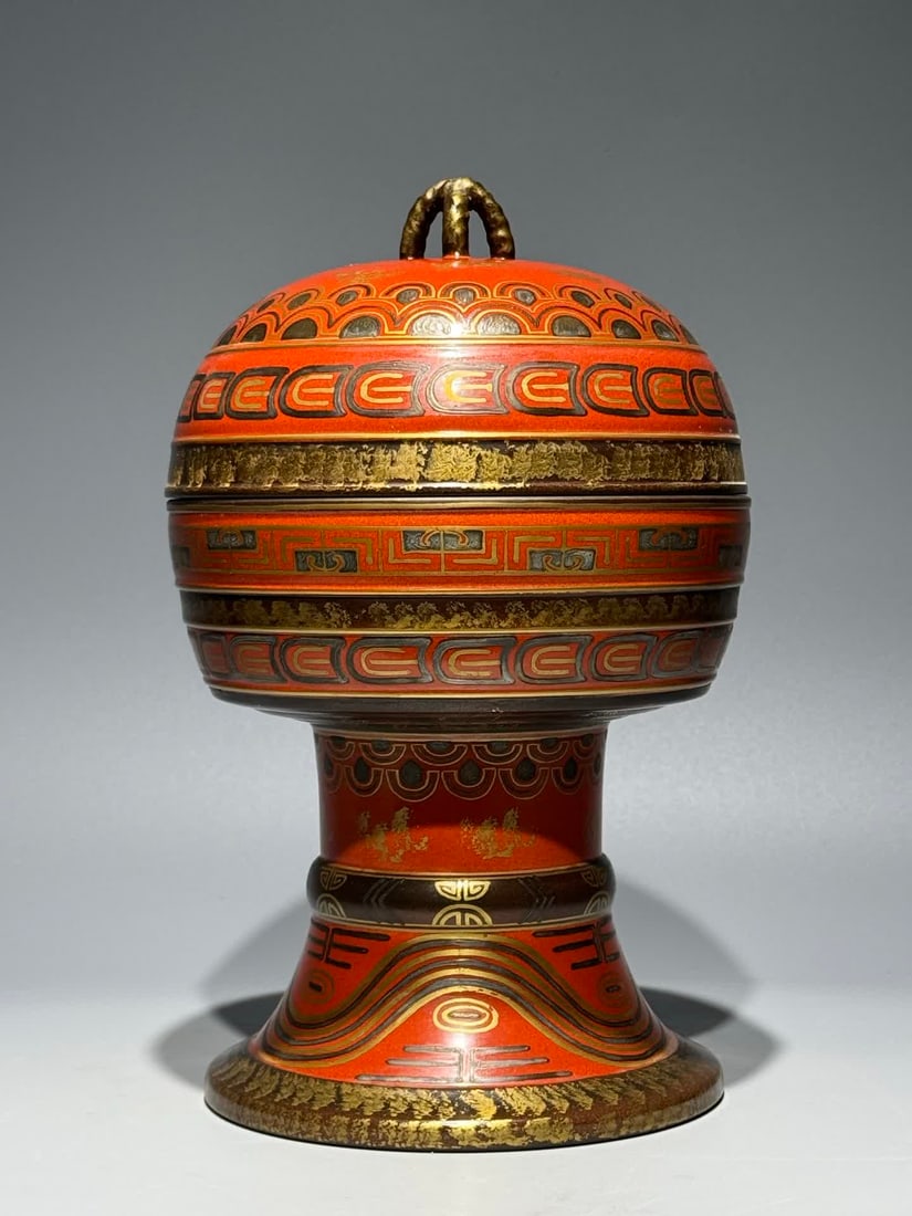 A Qing Qianlong bronze glazed gluttonous pattern - 2