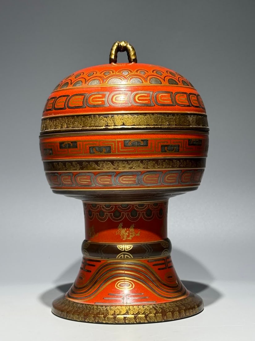 A Qing Qianlong bronze glazed gluttonous pattern - 4