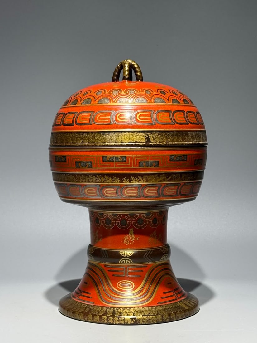 A Qing Qianlong bronze glazed gluttonous pattern - 5