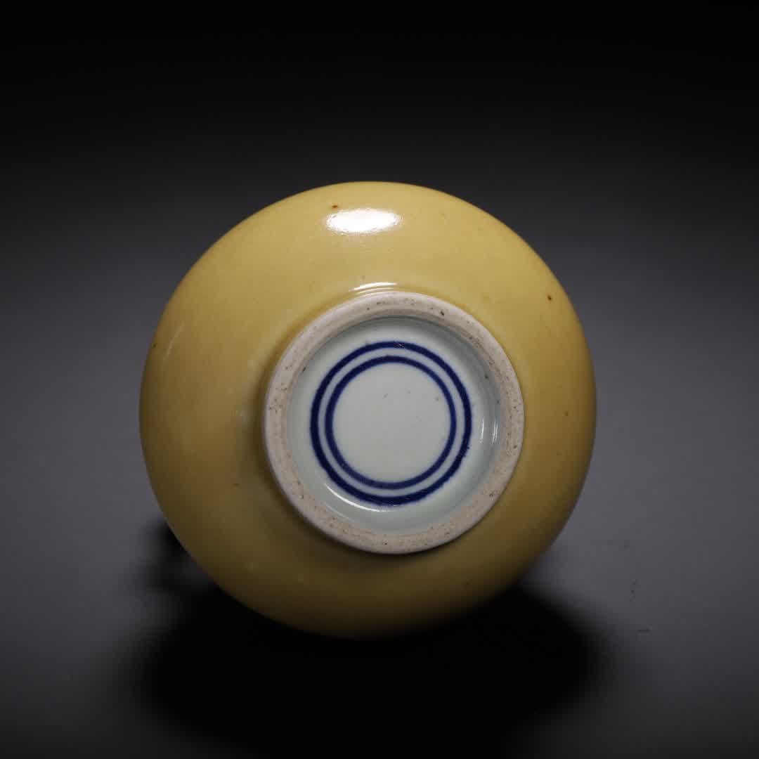 A Qing Dynasty yellow glazed bottle - 9