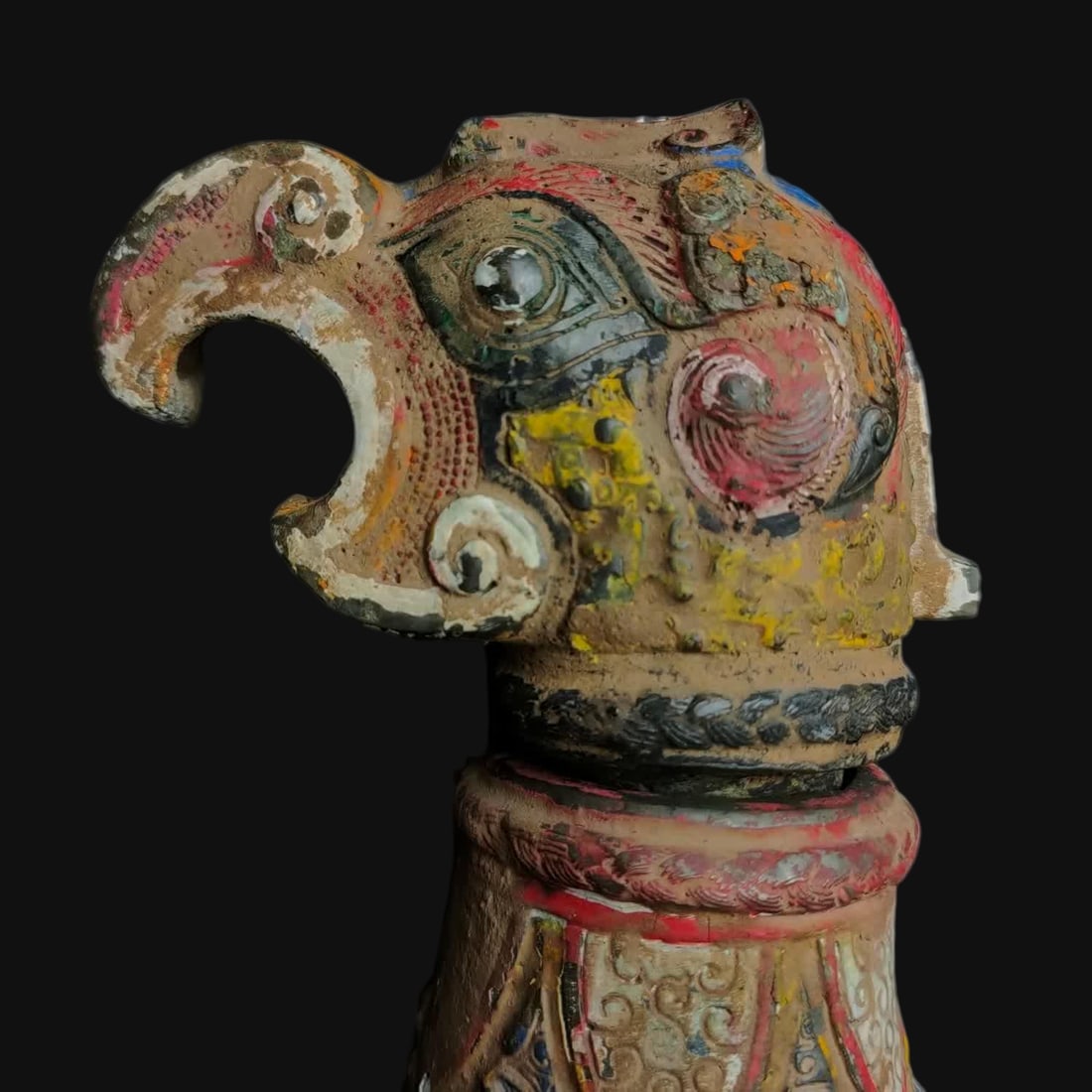 A War Han bronze painted bird statue - 2