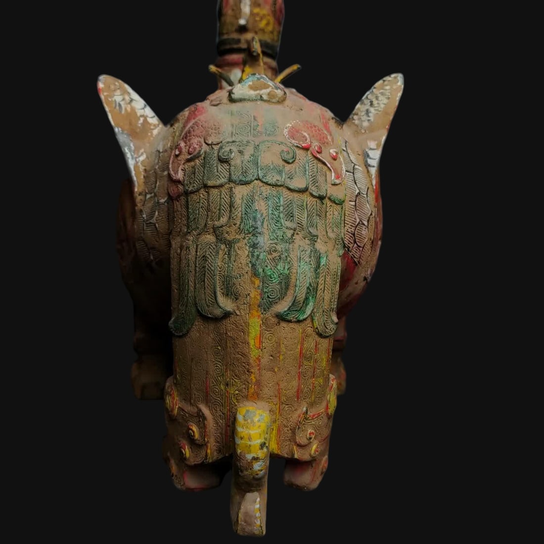 A War Han bronze painted bird statue - 6