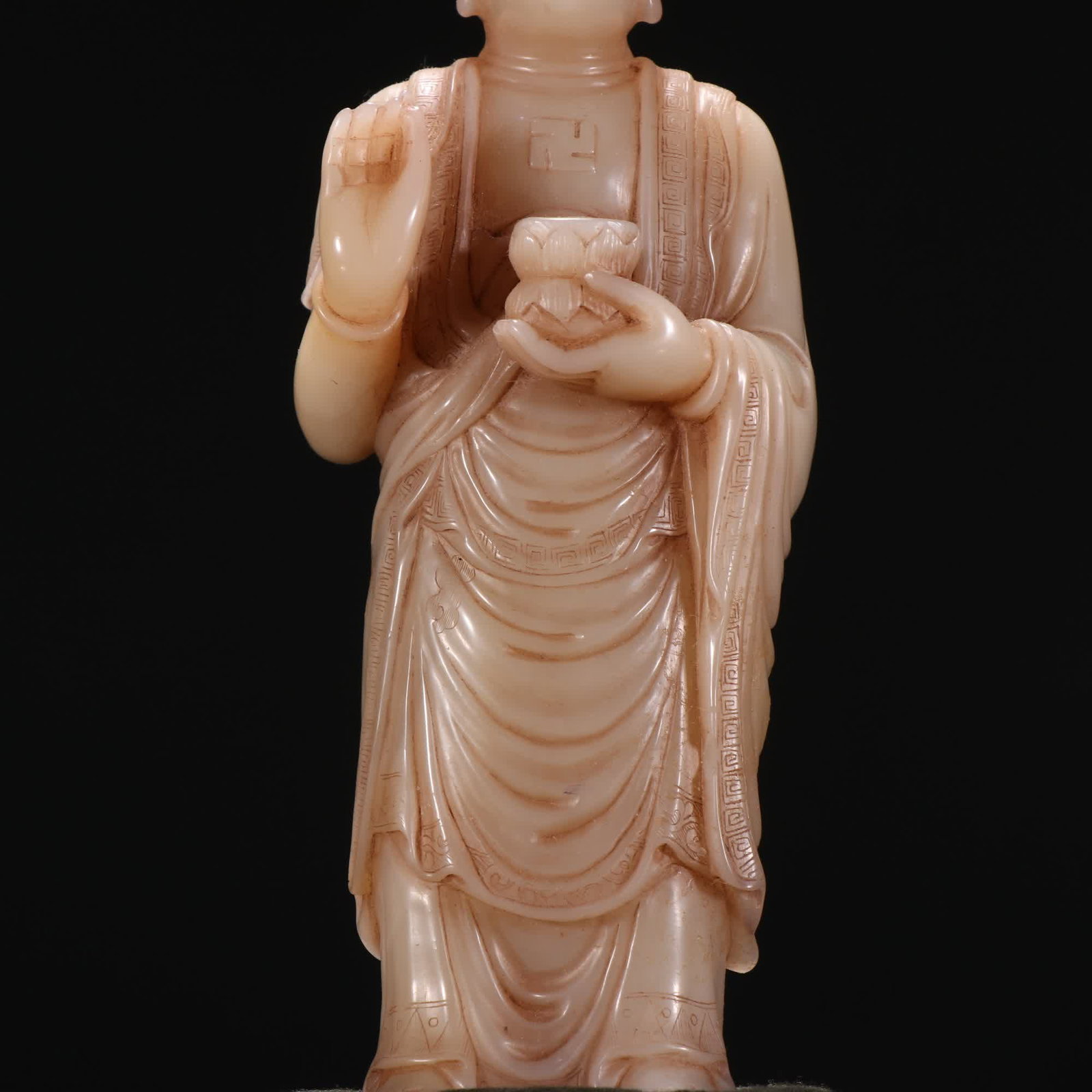 A Qing Dynasty Shoushan stone Buddha pattern statue - 3