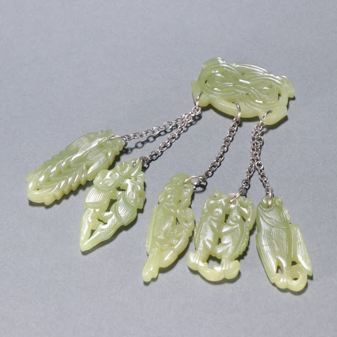 A Hetian topaz placket - 8