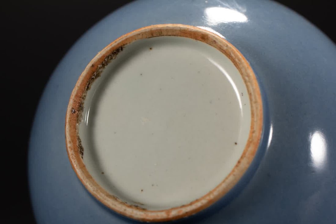A Qing Dynasty azure glazed thin neck bottle - 7