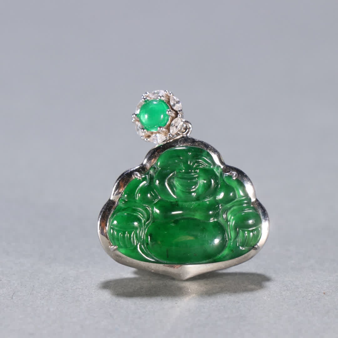 A jade Maitreya pendant - 2